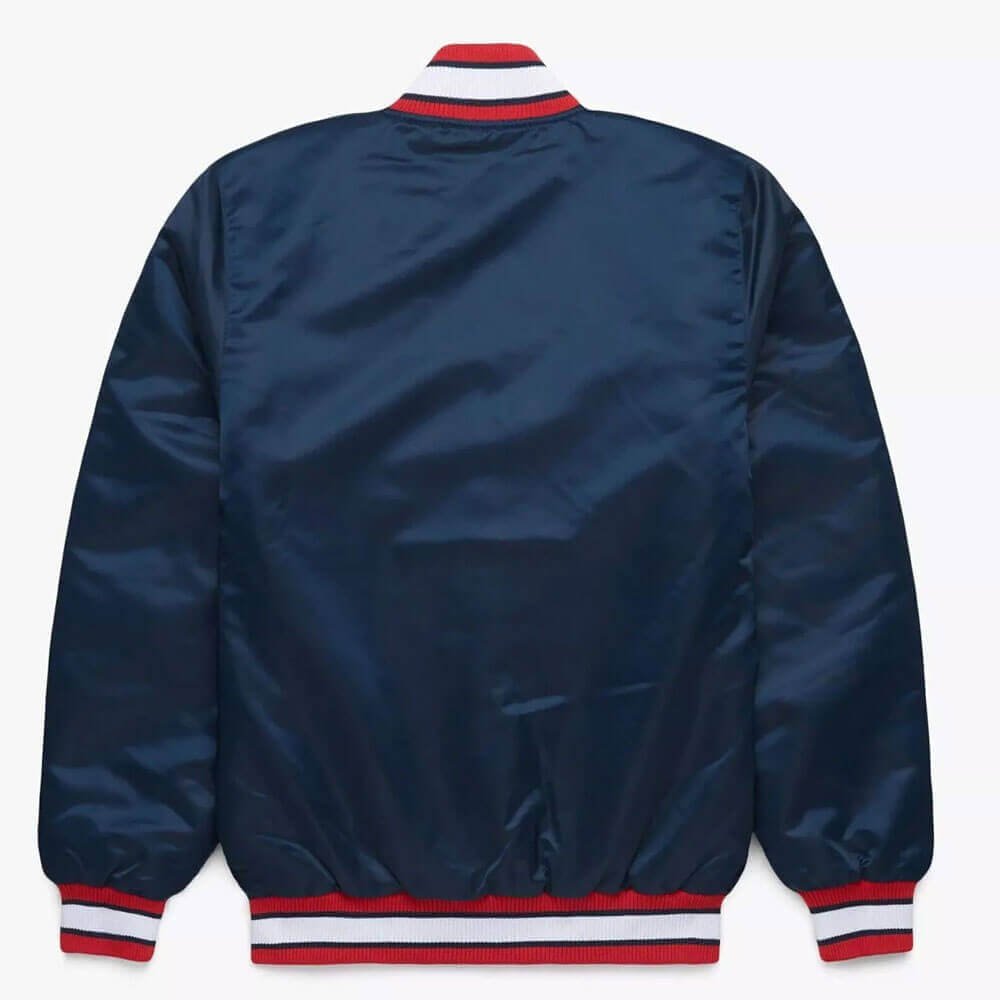 Atlanta Braves Blue Satin Varsity Jacket - Image 2