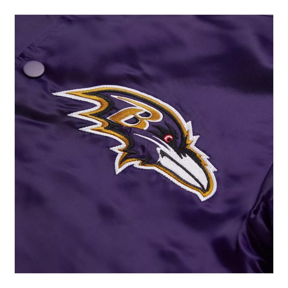 Baltimore Ravens purple satin varsity jacket - Image 3