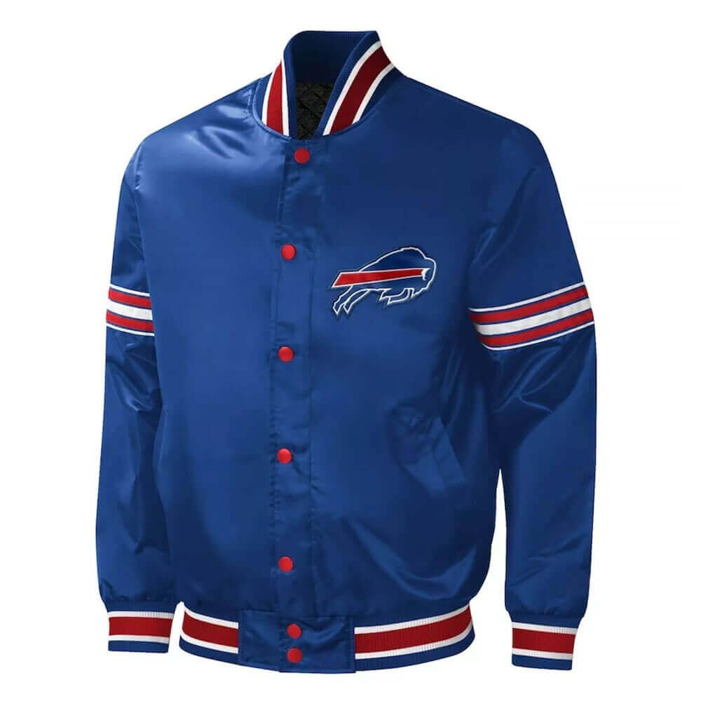 Men's Starter Royal Buffalo Bills Midfield Satin Full-Snap Varsity Jacket