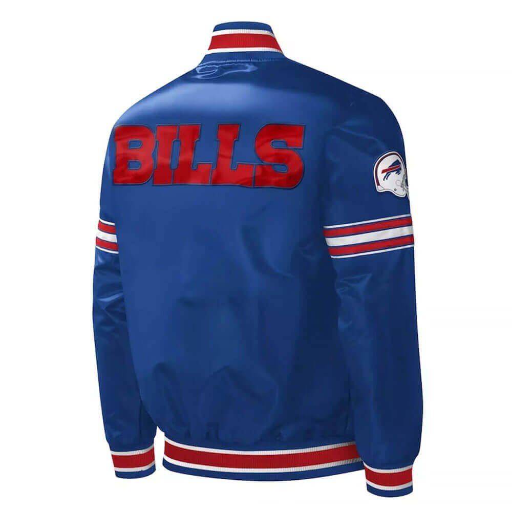 Men's Starter Royal Buffalo Bills Midfield Satin Full-Snap Varsity Jacket - Image 2