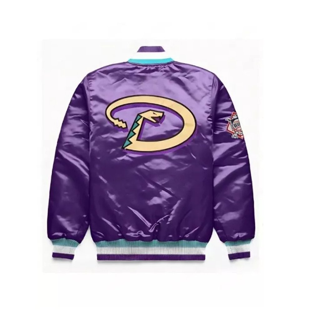 purple satin jacket is an Arizona Diamondbacks Starter jacket