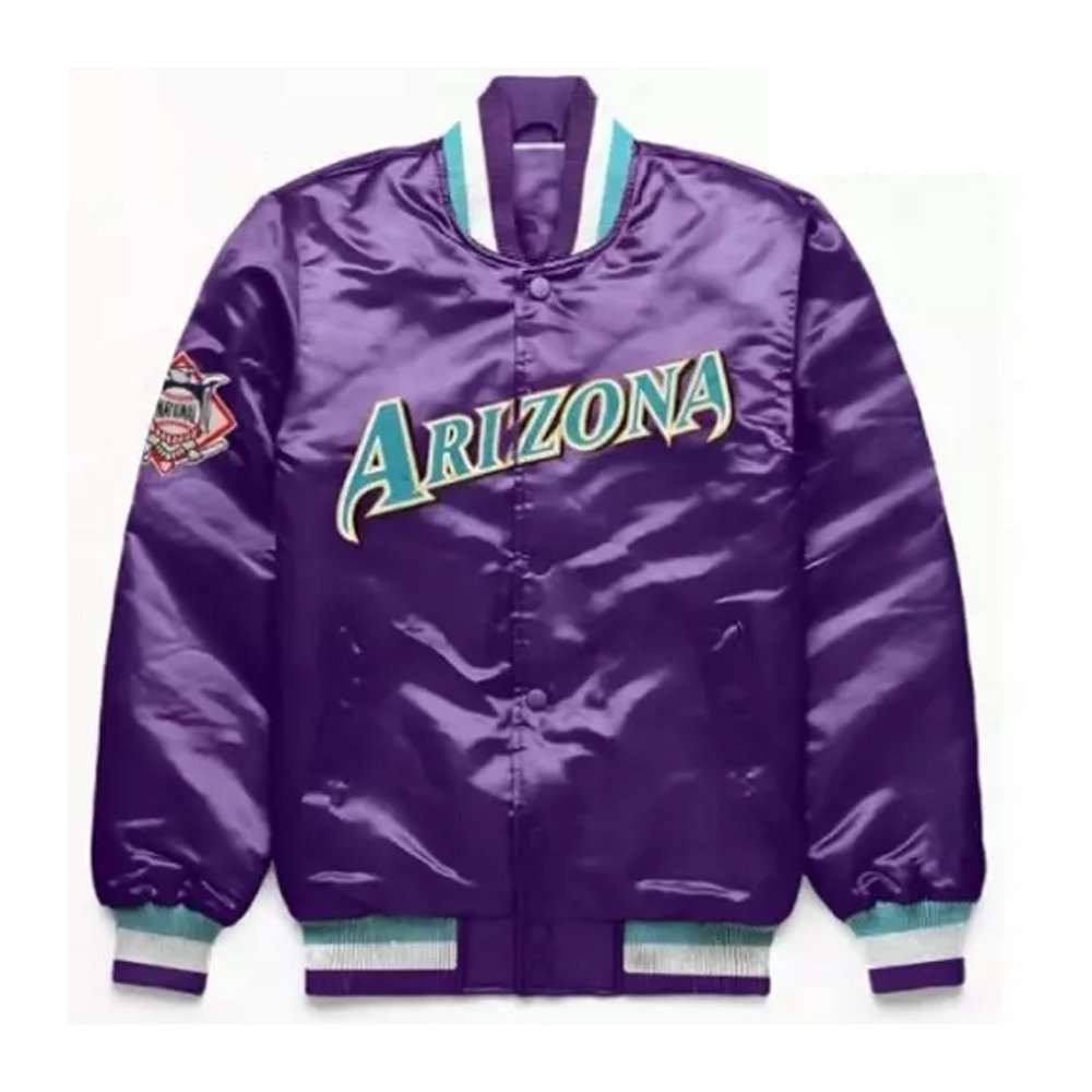 Purple satin jacket is an Arizona Diamondbacks Starter jacket