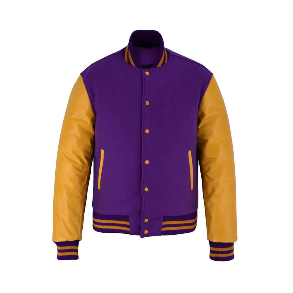 Purple Wool-Gold Varsity Jacket