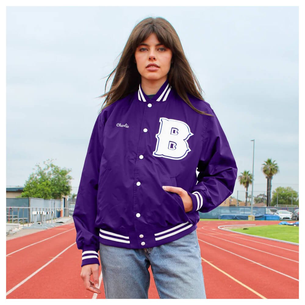 Personalized Purple Varsity Jacket