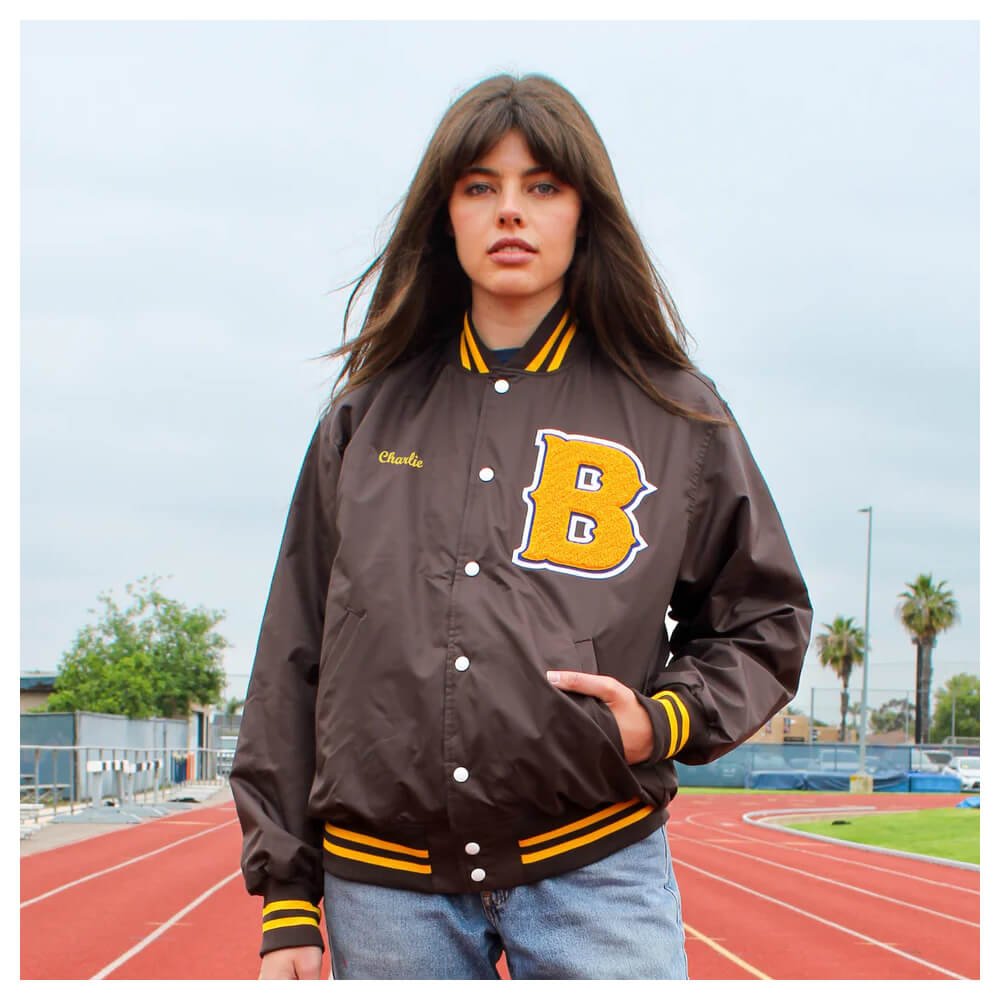 Personalized Brown Gold Varsity
