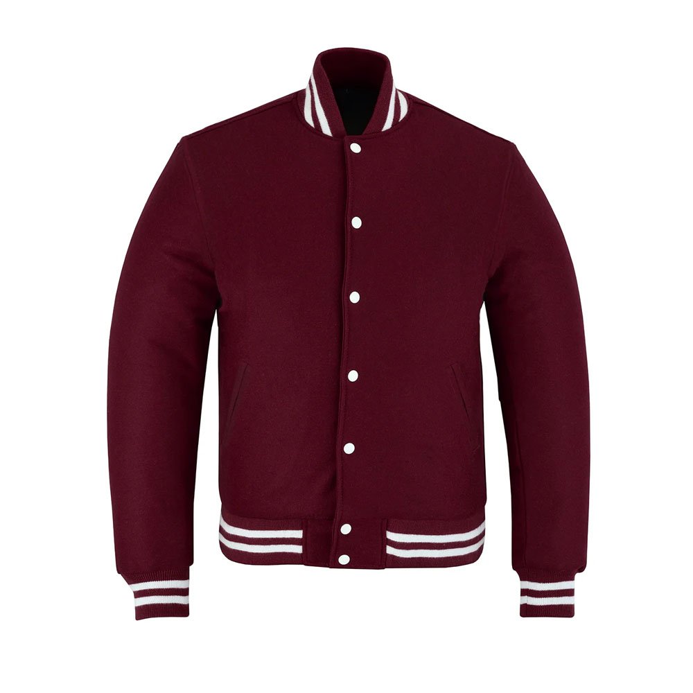 Maroon Wool Varsity Letterman Jacket