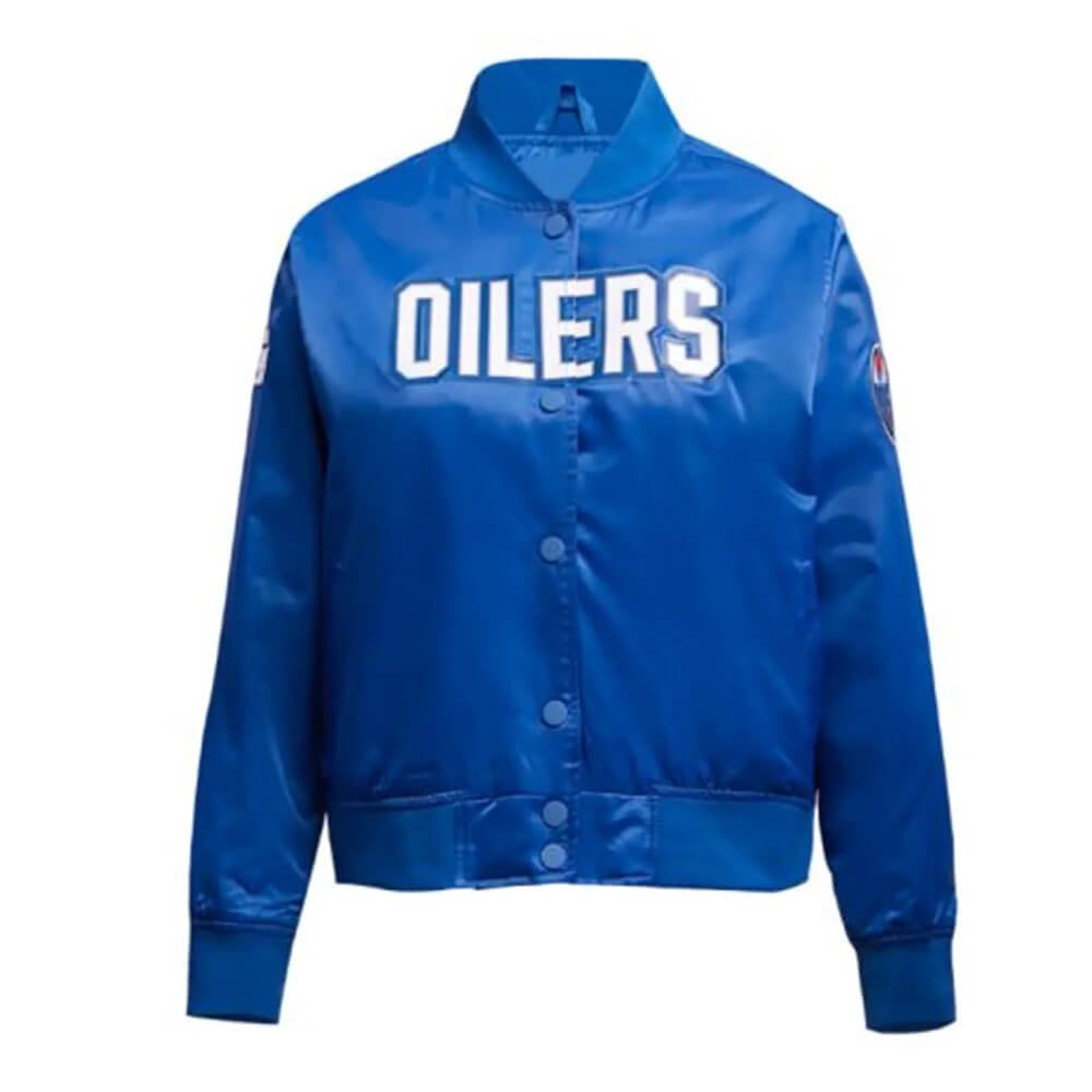 Edmonton Oilers Classic Blue Satin Jacket
