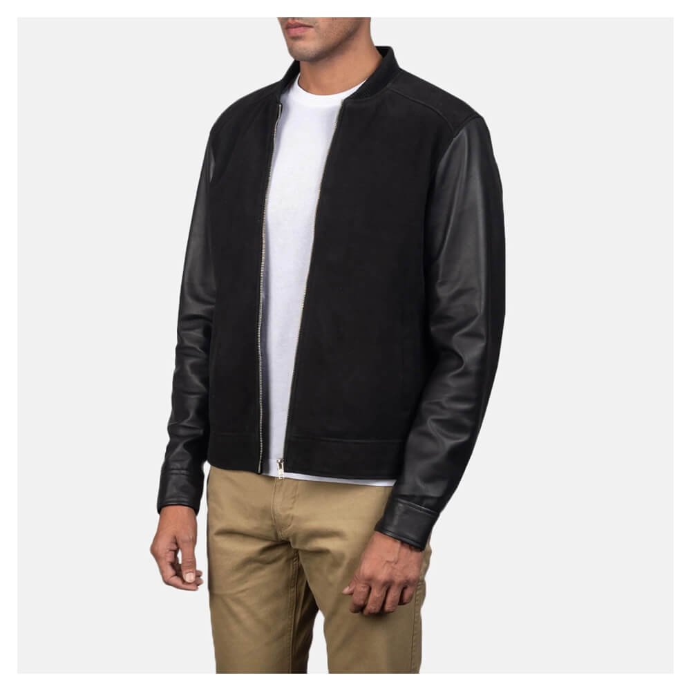 Blain Black Hybrid Bomber Jacket - Image 4