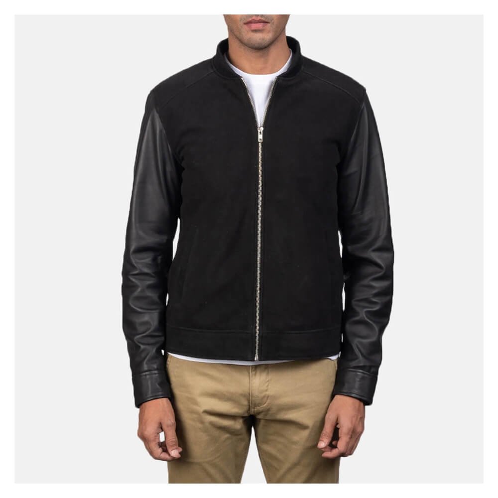 Blain Black Hybrid Bomber Jacket