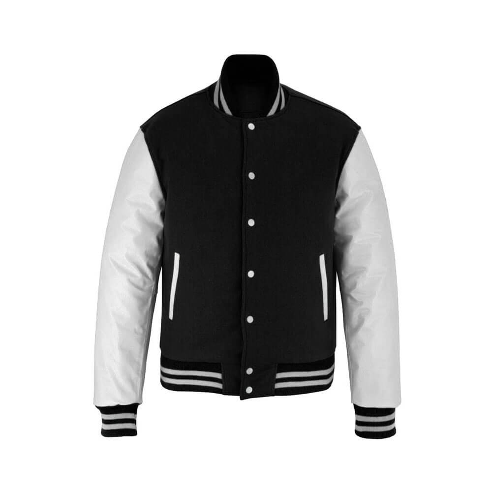 American black and white varsity jacket