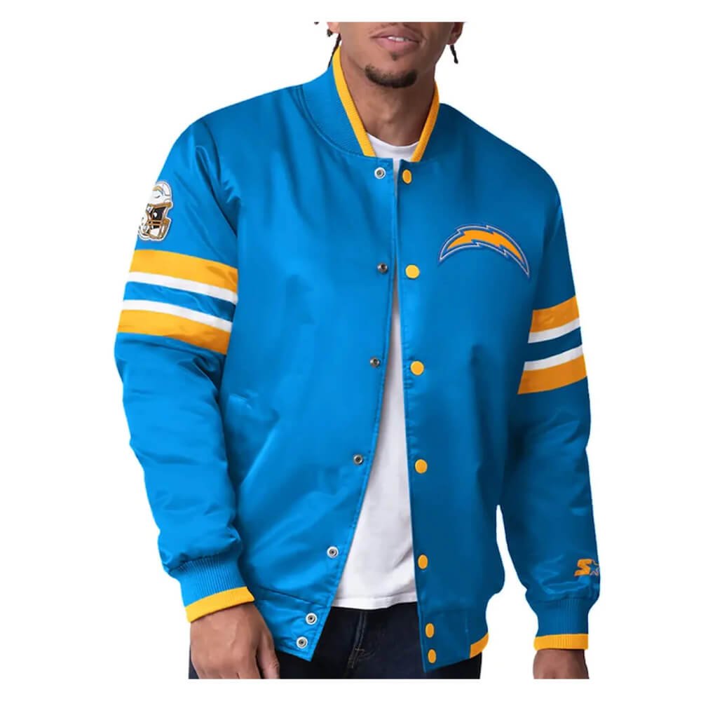 Men’s Chargers Powder Blue Full-Snap Varsity Jacket