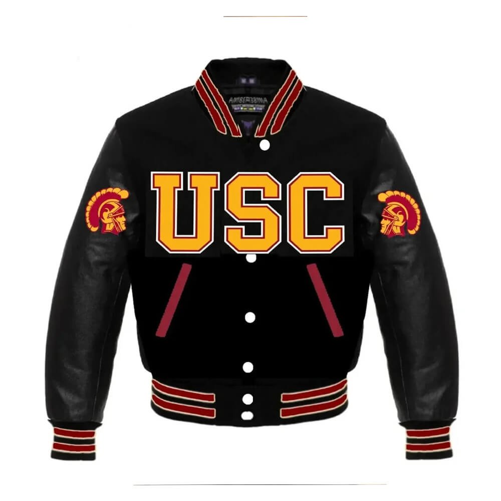 USC Trojans Black Varsity Jacket
