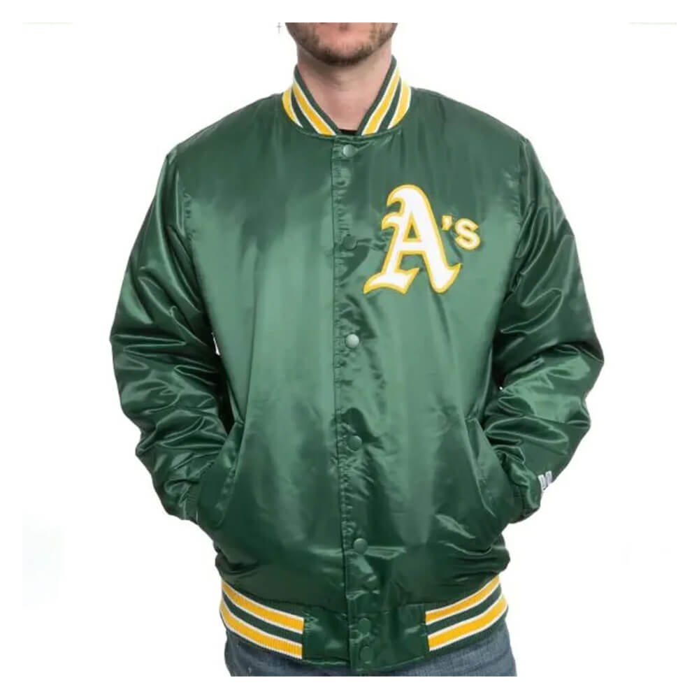 Men’s Oakland A’s Green Satin Jacket – Vintage