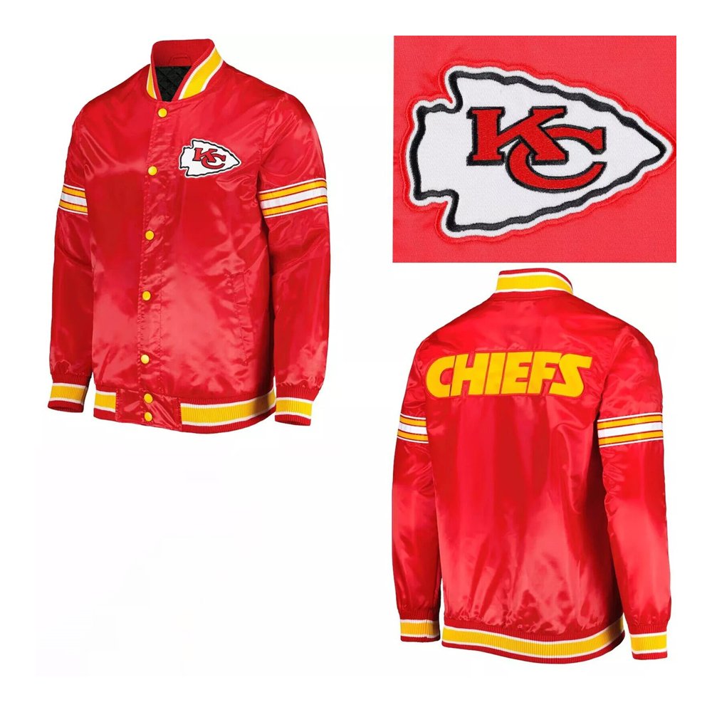 Kansas City Chiefs Red Satin Varsity Jacket