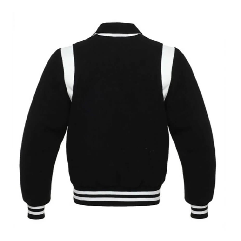 Byron Collar Black Wool Varsity Baseball Jacket