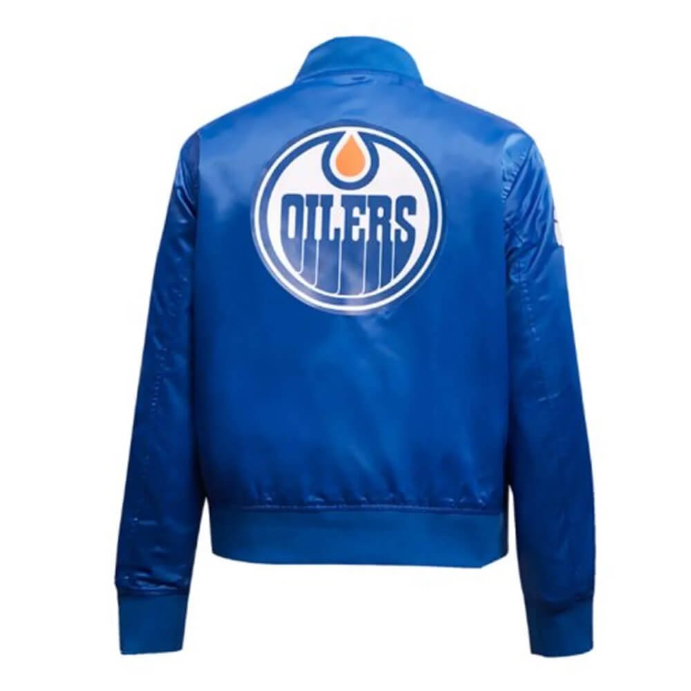 Edmonton Oilers Classic Blue Satin Jacket