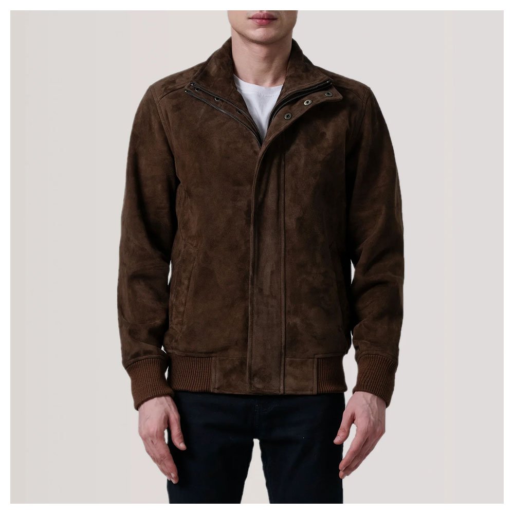Lester Brown Suede Bomber Jacket