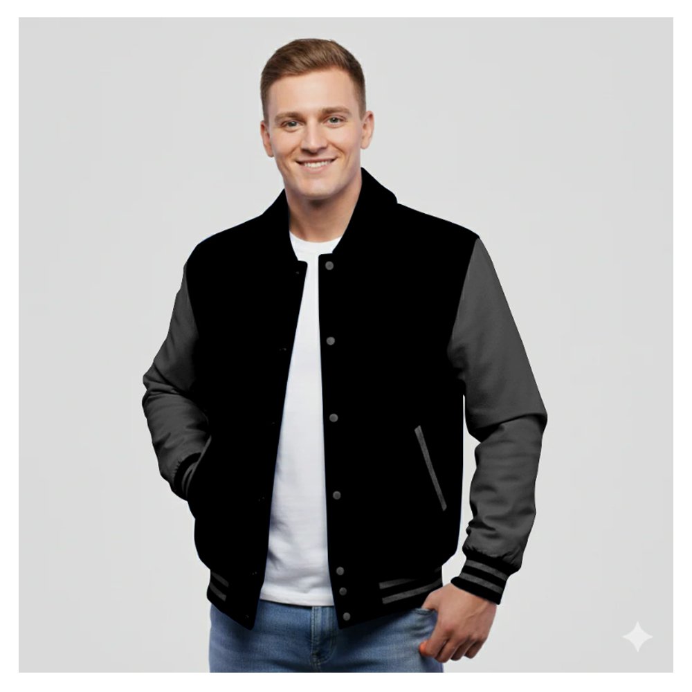 Navy Big Boys Varsity Bomber Jacket