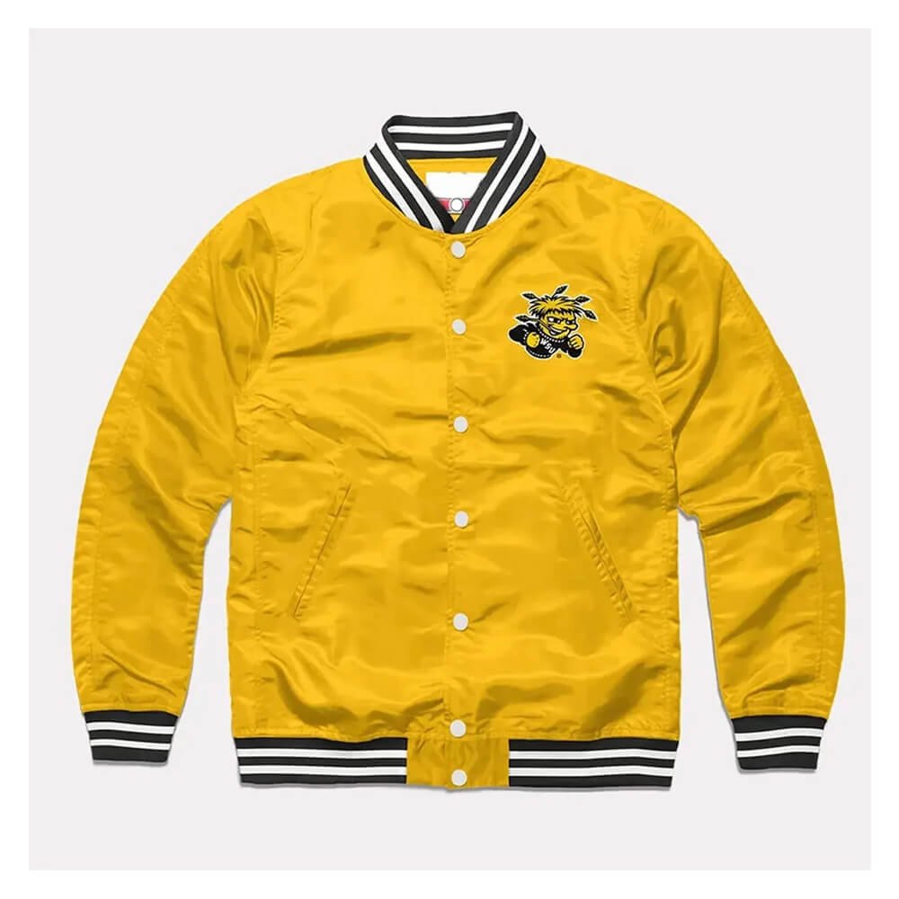 Wichita State Shockers Yellow Satin Varsity Jacket