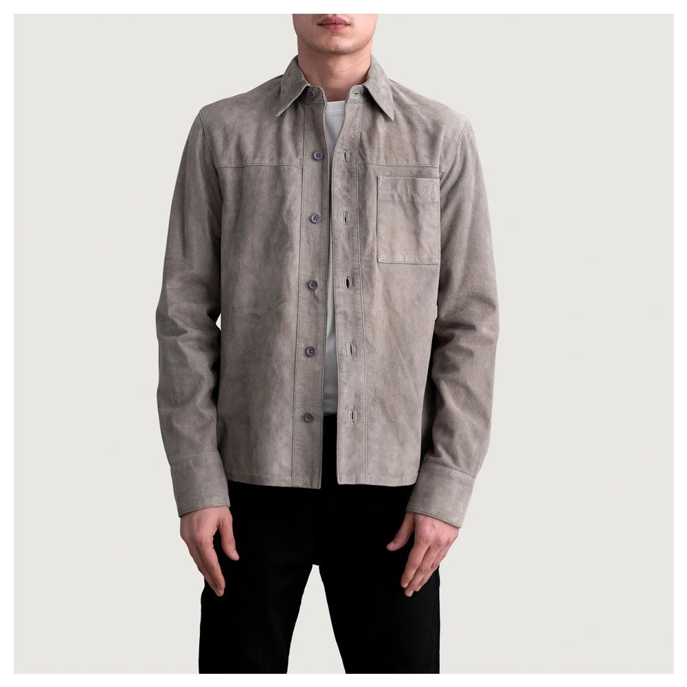 Scout Grey Suede Leather Shirt