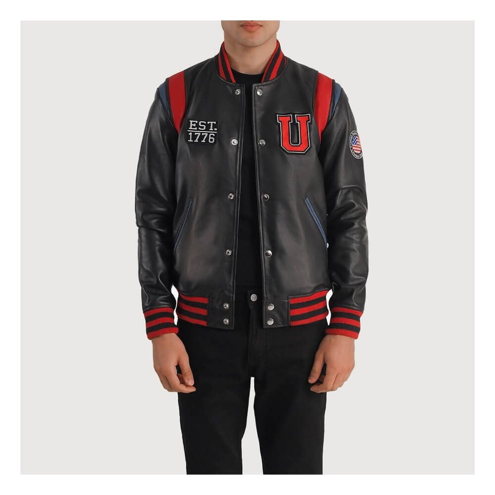 Men’s Liberate USA Leather Varsity Jacket