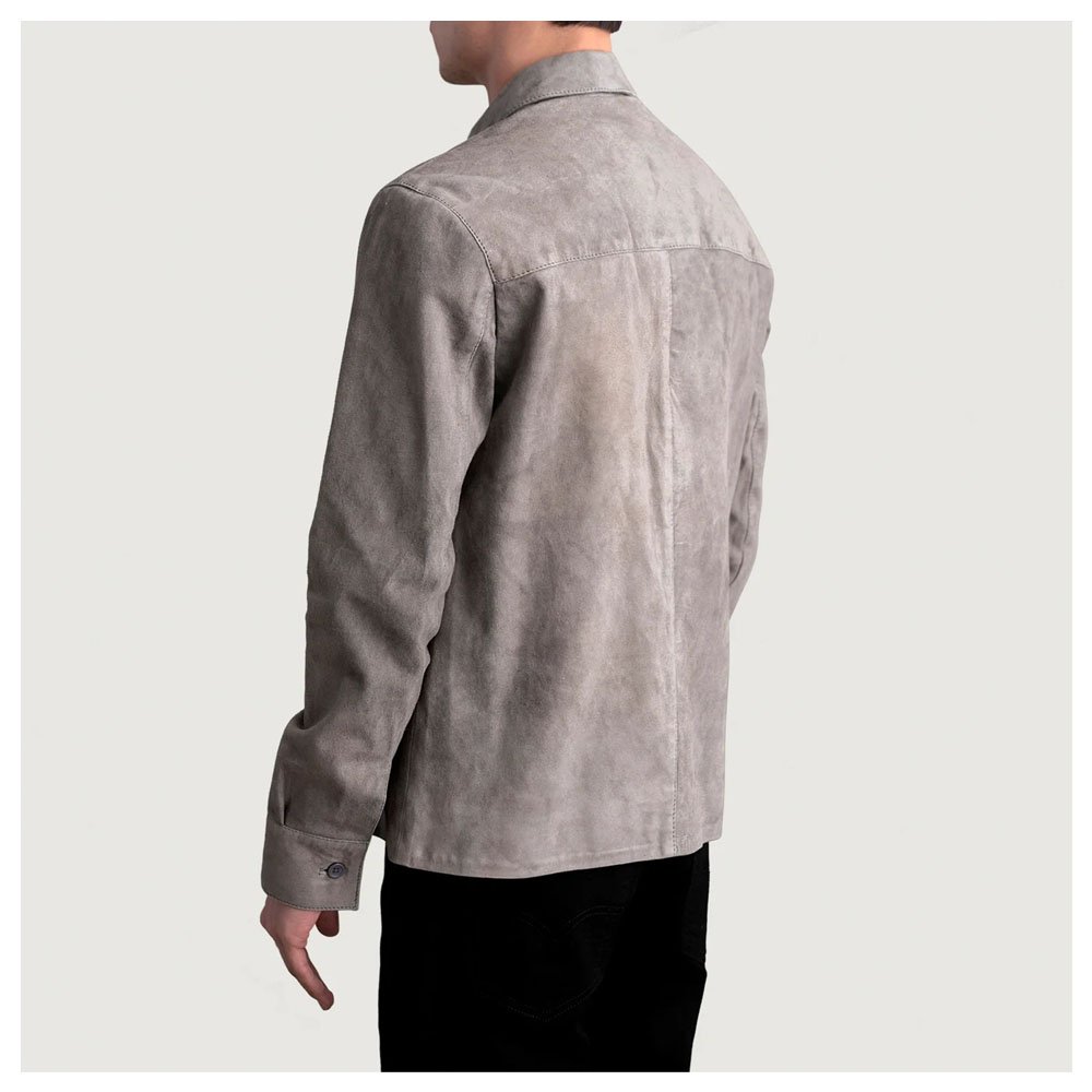 Scout Grey Suede Leather Shirt - Image 3