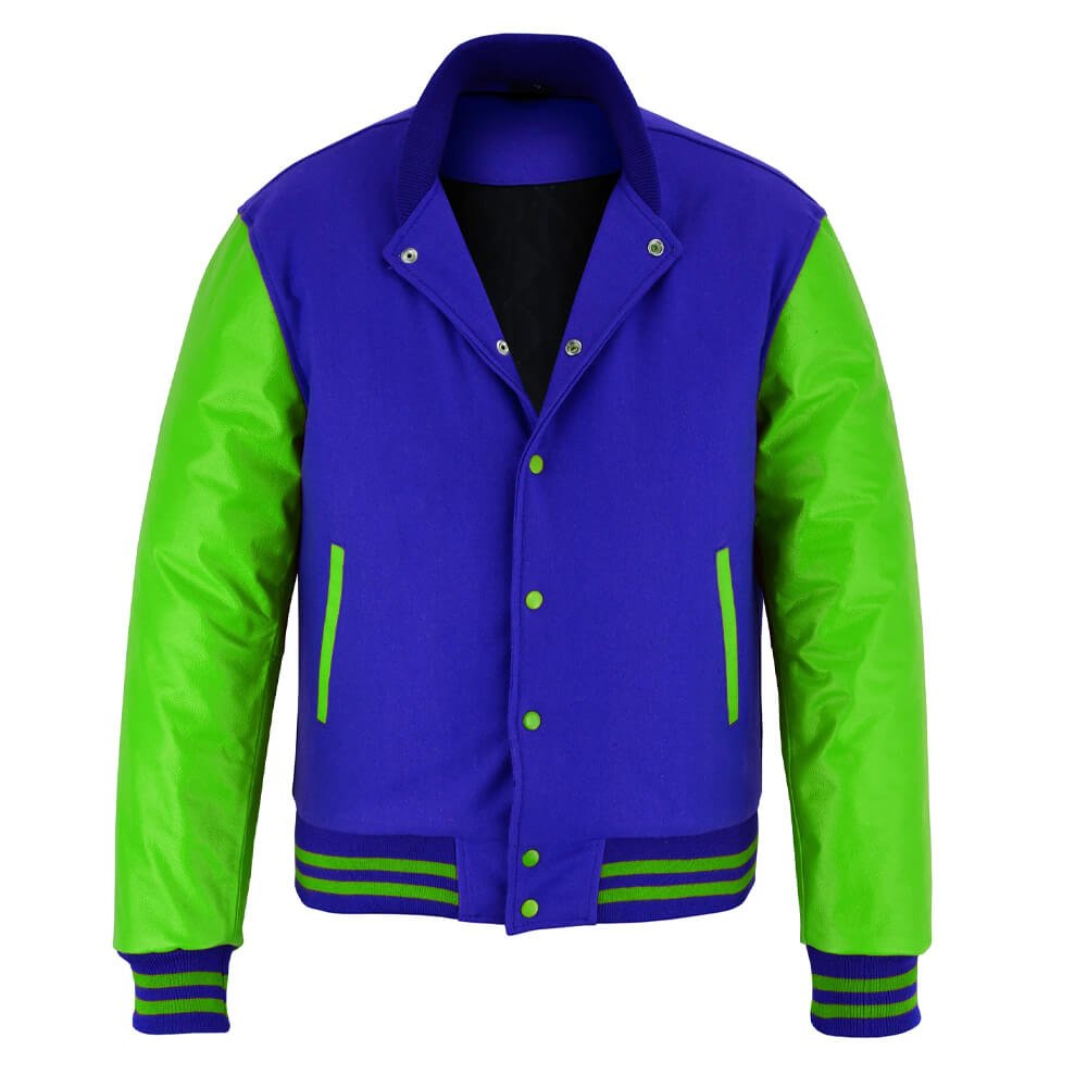 Kelly Green Wool & Leather Varsity Letterman Jacket