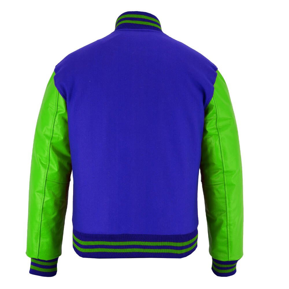 Kelly Green Wool & Leather Varsity Letterman Jacket - Image 2