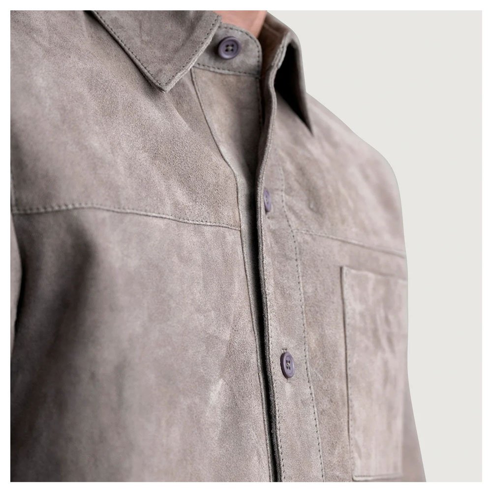 Scout Grey Suede Leather Shirt