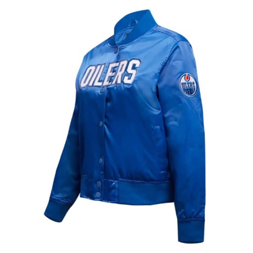 Edmonton Oilers Classic Blue Satin Jacket - Image 3