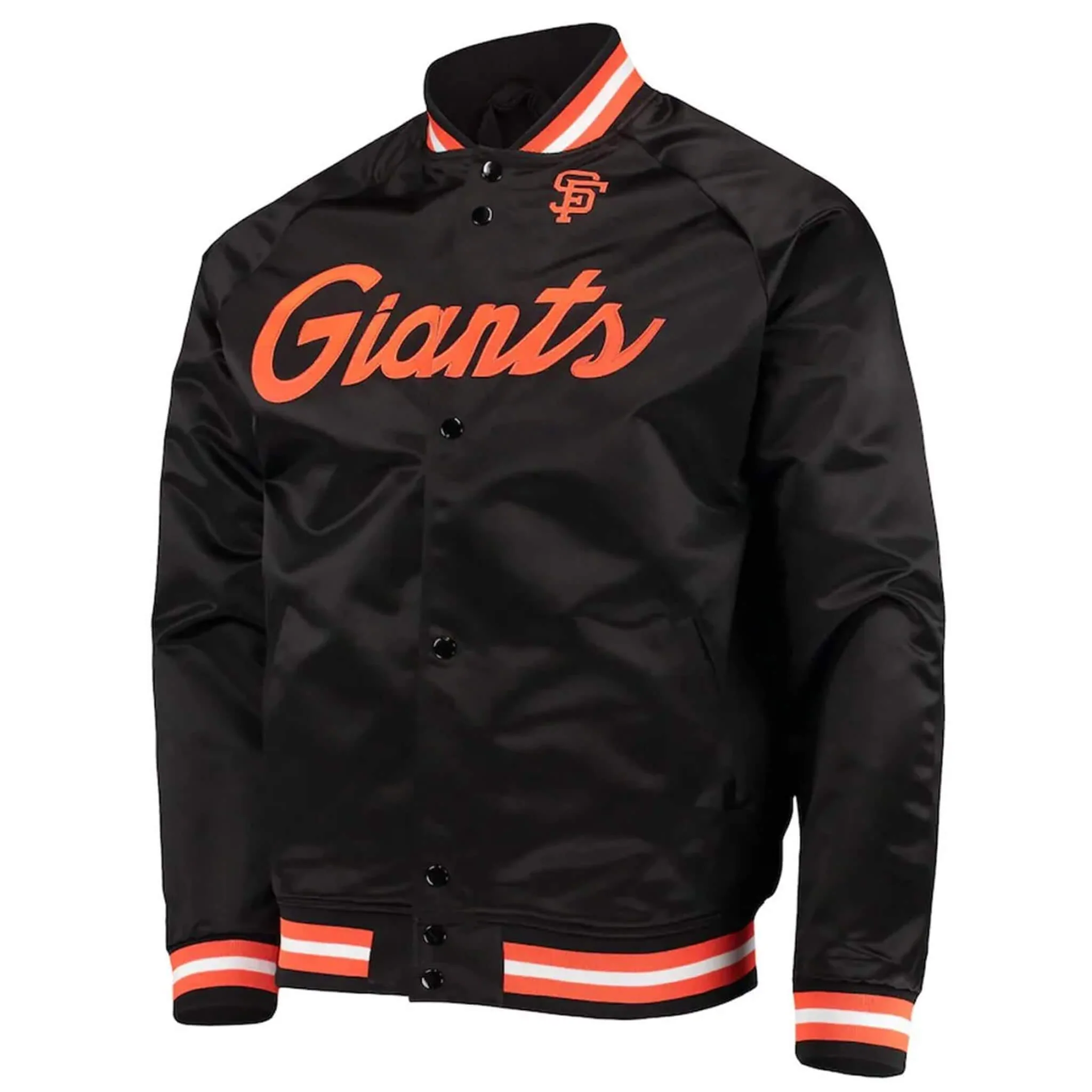 San Francisco Giants Black Satin Full-Snap Jacket