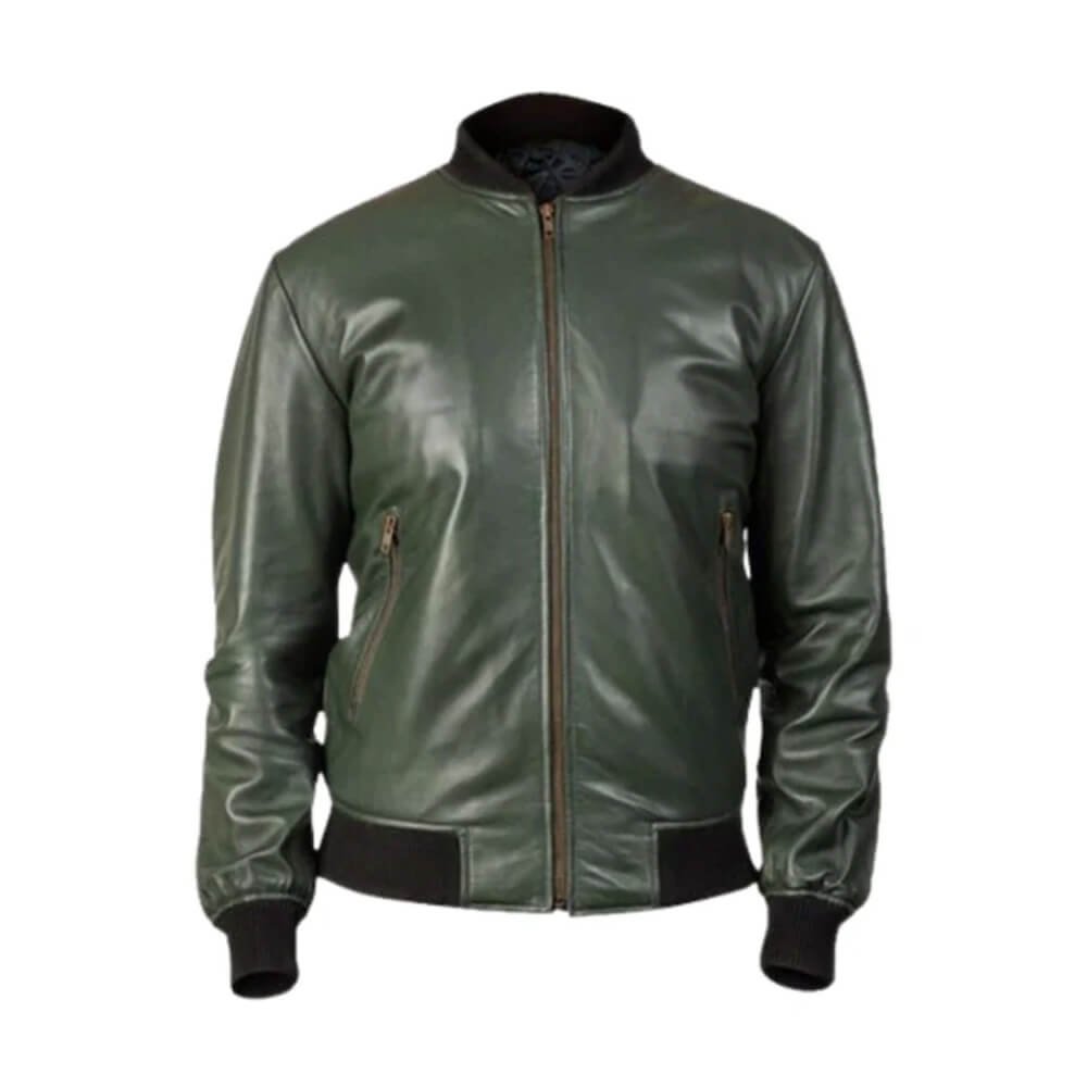 Shane Green Leather Bomber Jacket