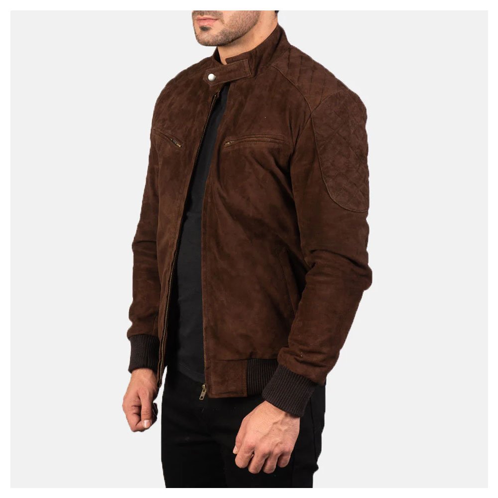 Sven Mocha Suede Bomber Jacket - Image 2