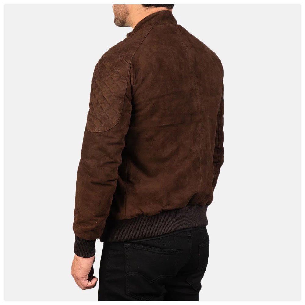 Sven Mocha Suede Bomber Jacket - Image 3