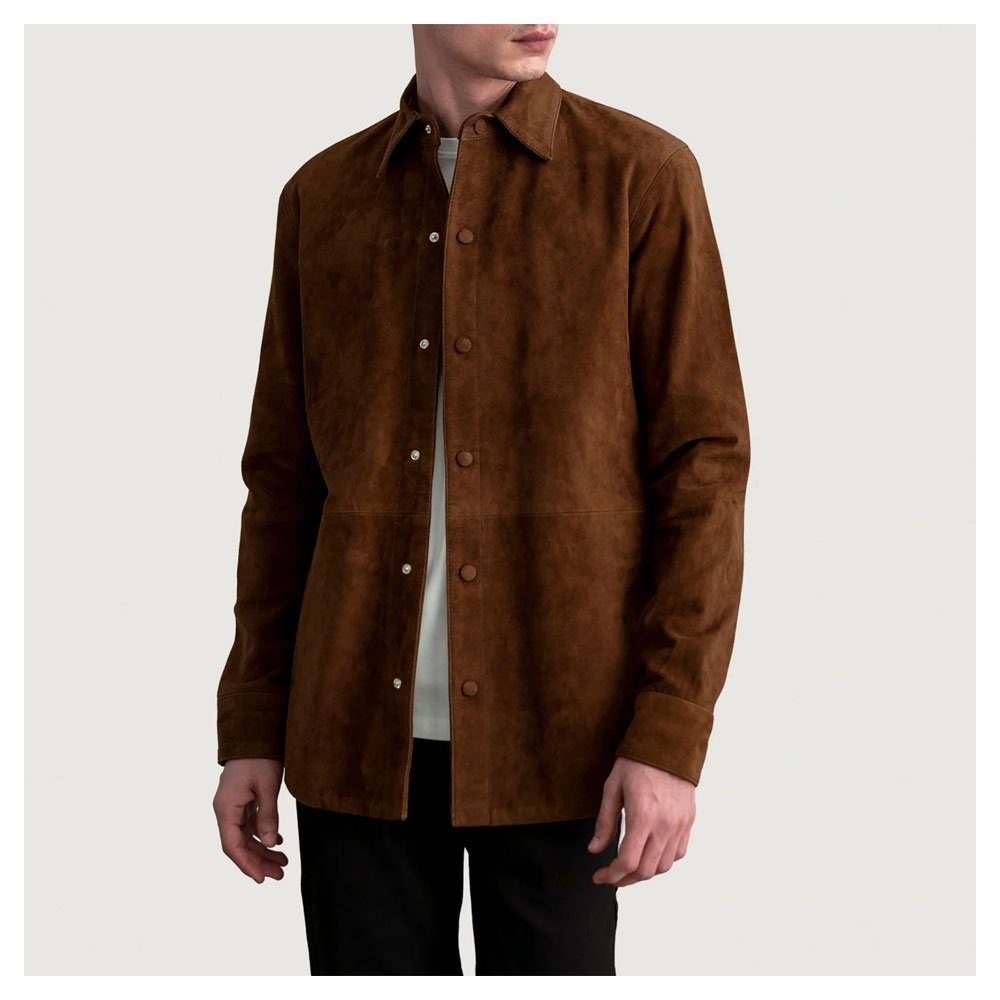 Haven Brown Suede Leather Shirt