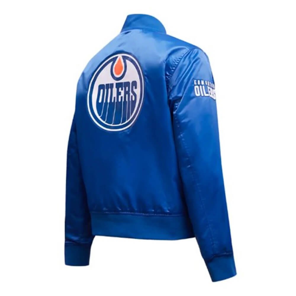 Edmonton Oilers Classic Blue Satin Jacket - Image 2