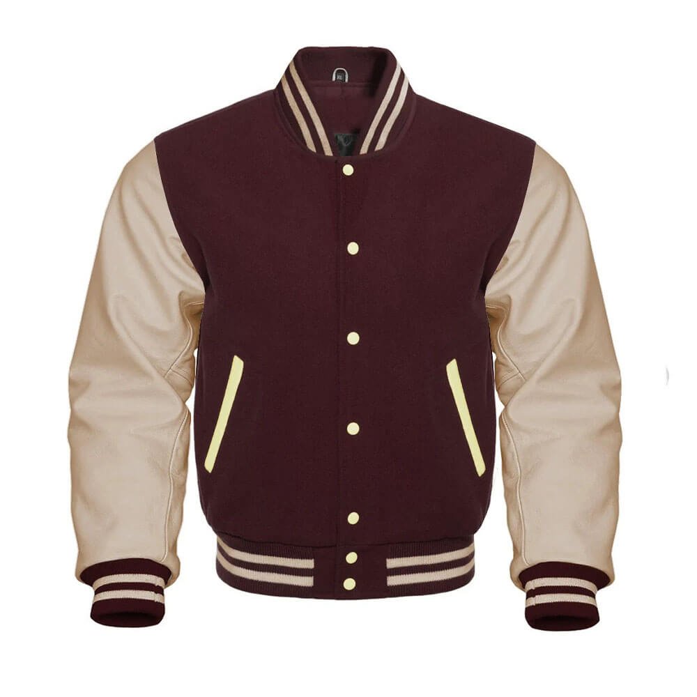 Maroon Cream Varsity Jacket