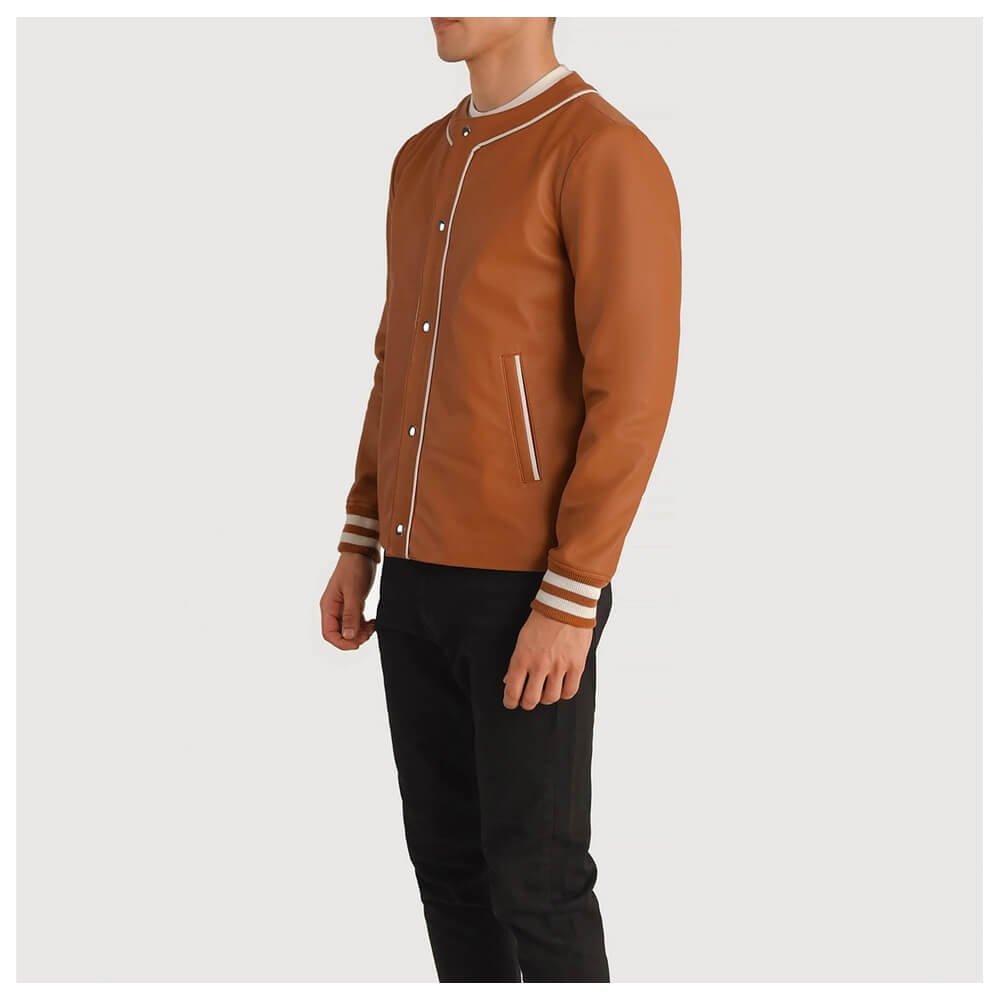 Willis Tan Brown Varsity Jacket - Image 4