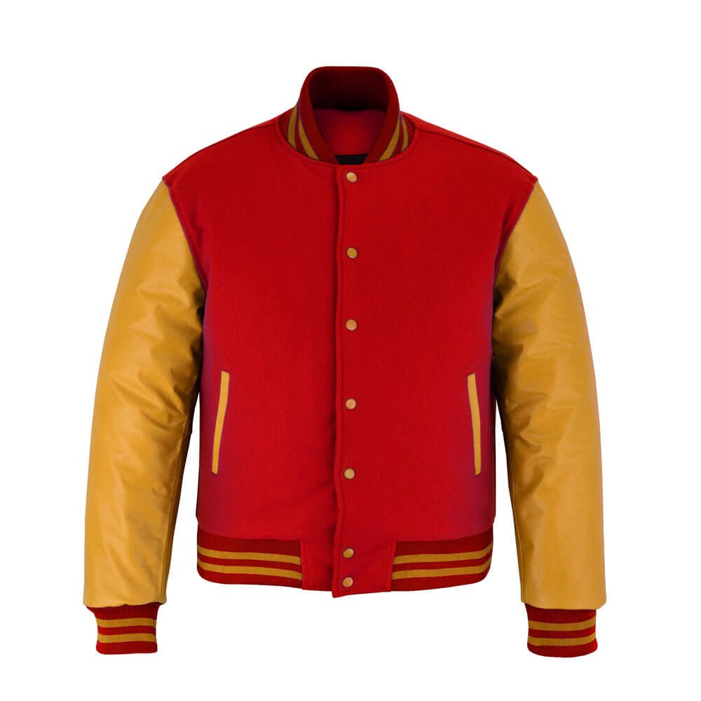 Red Gold Varsity Letterman Jacket