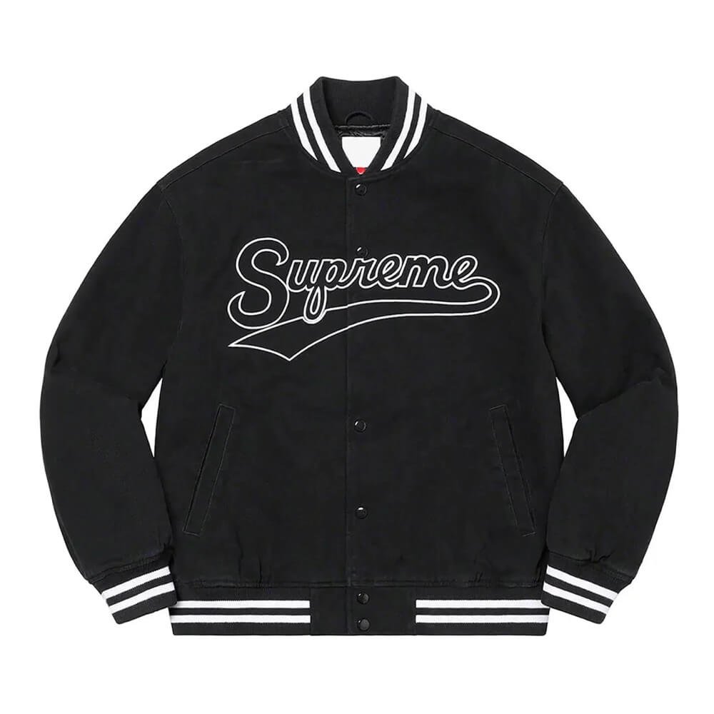 Supreme x Mitchell & Ness Doughboy Black Twill Varsity Jacket