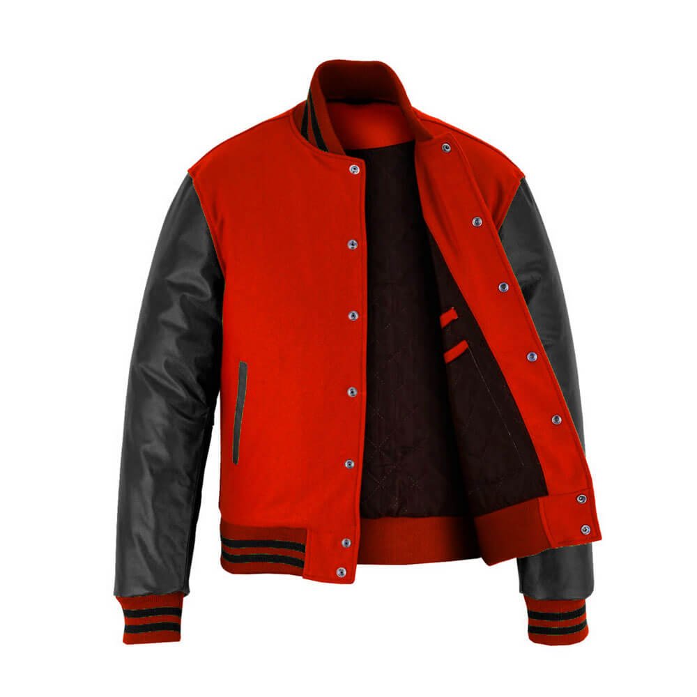 Red & Black Letterman Jacket