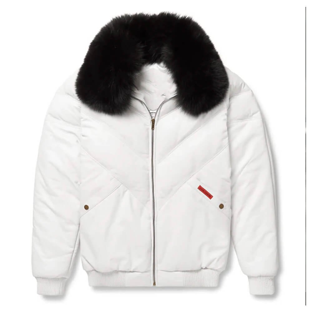 Goose Country White V-Bomber Jacket