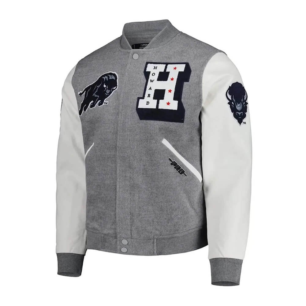 Classic Howard Bison Gray Varsity Jacket