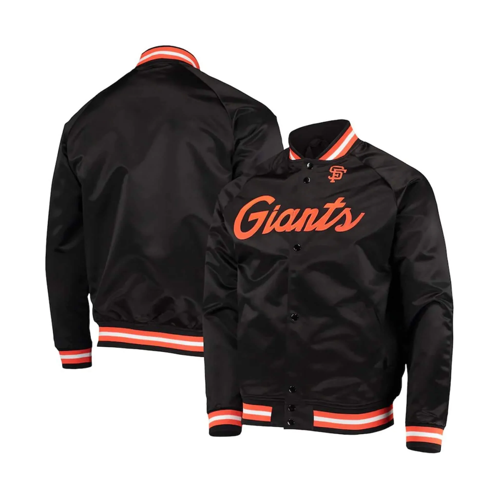 San Francisco Giants Black Satin Full-Snap Jacket
