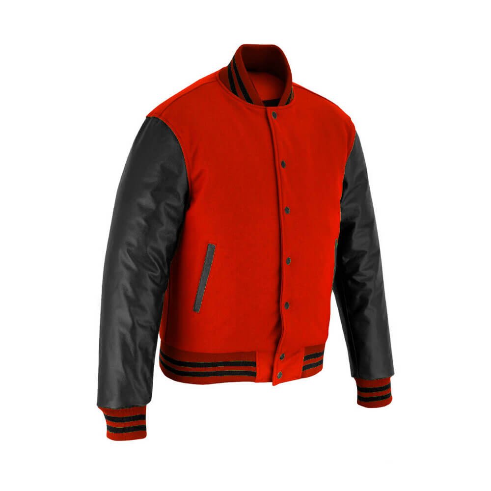 Red & Black Letterman Jacket