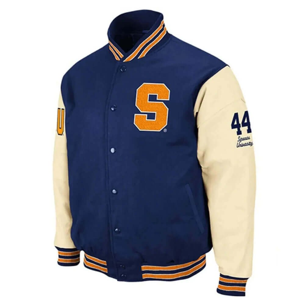 Syracuse University Blue Wool Letterman Varsity Jacke