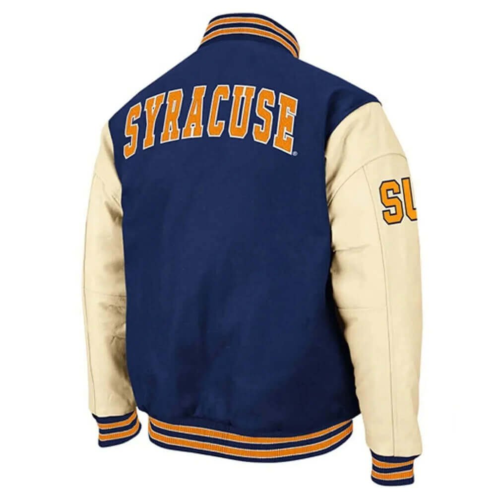 Syracuse University Blue Wool Letterman Varsity Jacke
