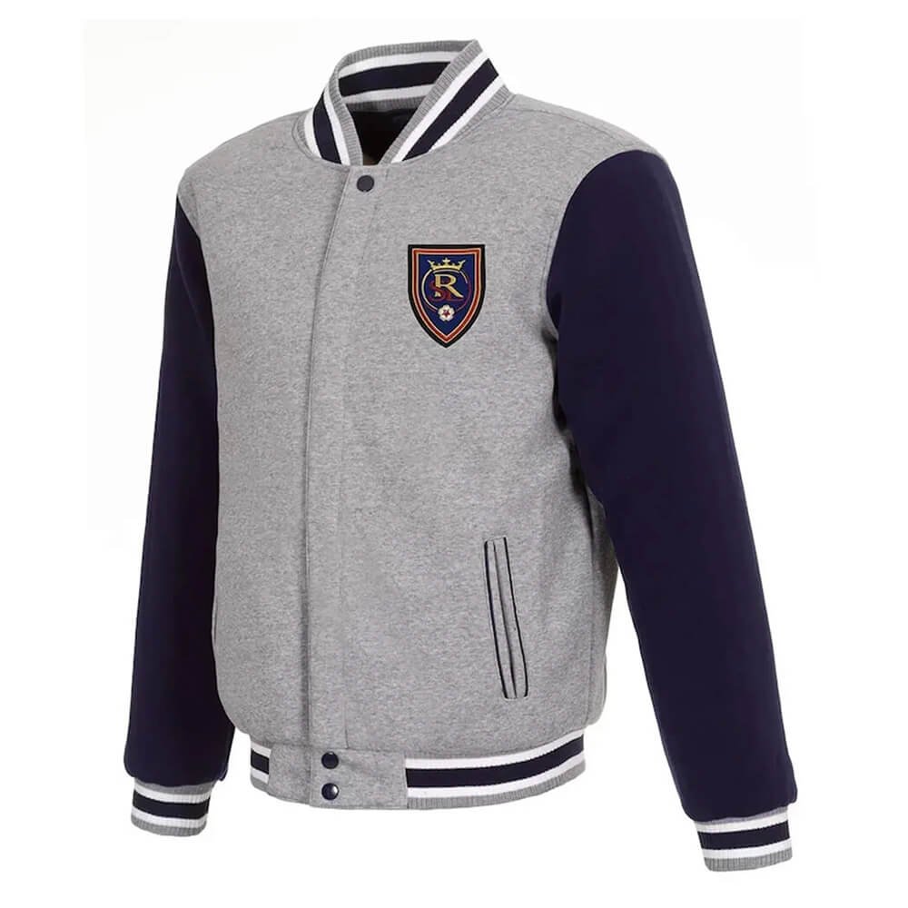 RSL Gray & Navy Wool Varsity Jacket