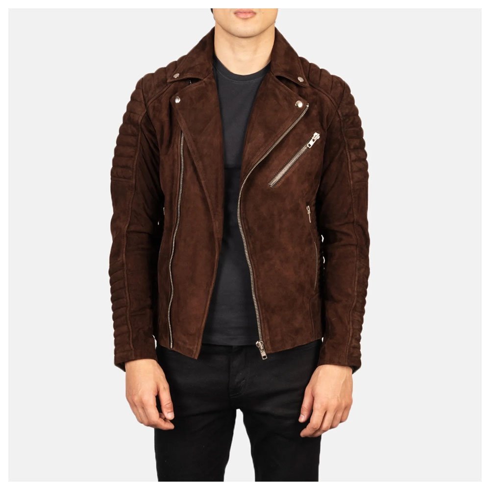 Armand Mocha Suede Biker Jacket