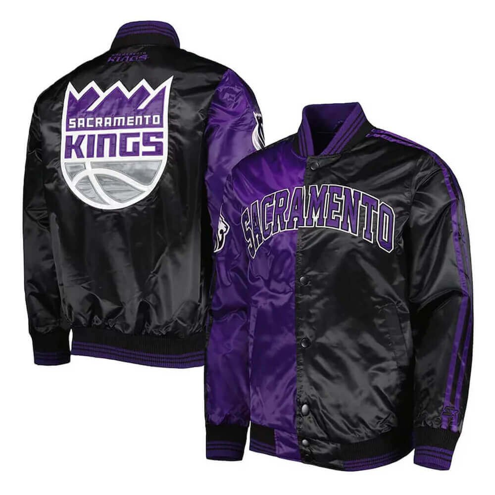 Sacramento Kings Fast Break Satin Jacket – Purple & Black